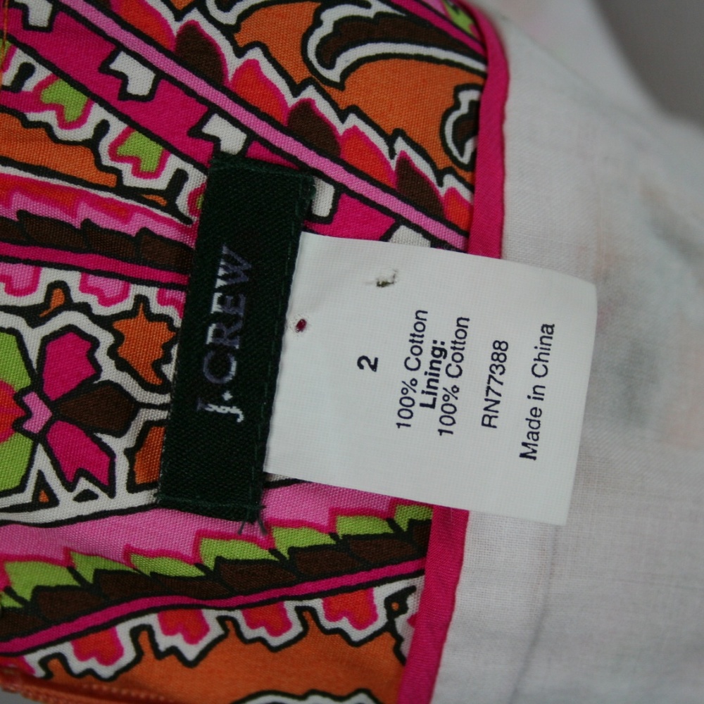 J. Crew Classic Strapless Multicolored Print - Picture 4 of 8